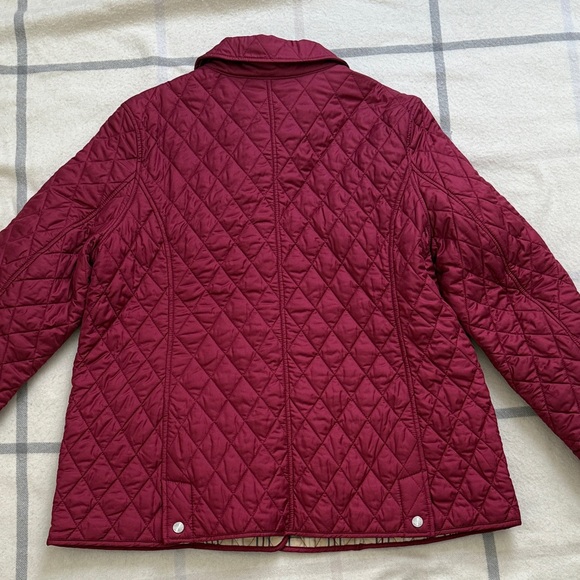LL Bean Cranberry Quilted Jacket/Coat Extra Large Petite - Picture 2 of 14